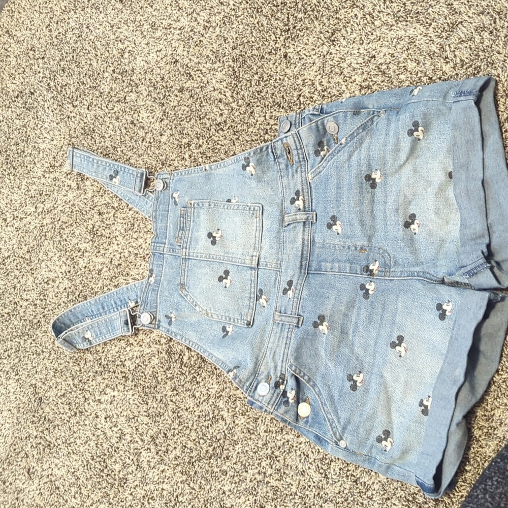 Mickey Mouse Overall Shorts for Juniors, size Small, denim